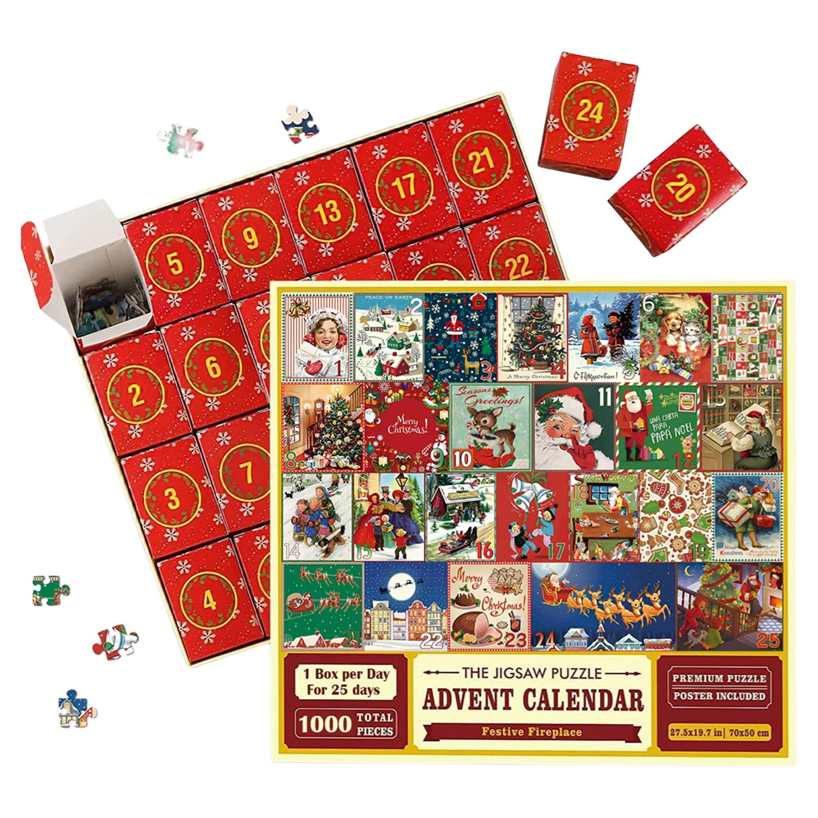 Christmas Advent Calendar Jigsaw Puzzle 1000pcs/1008pcs