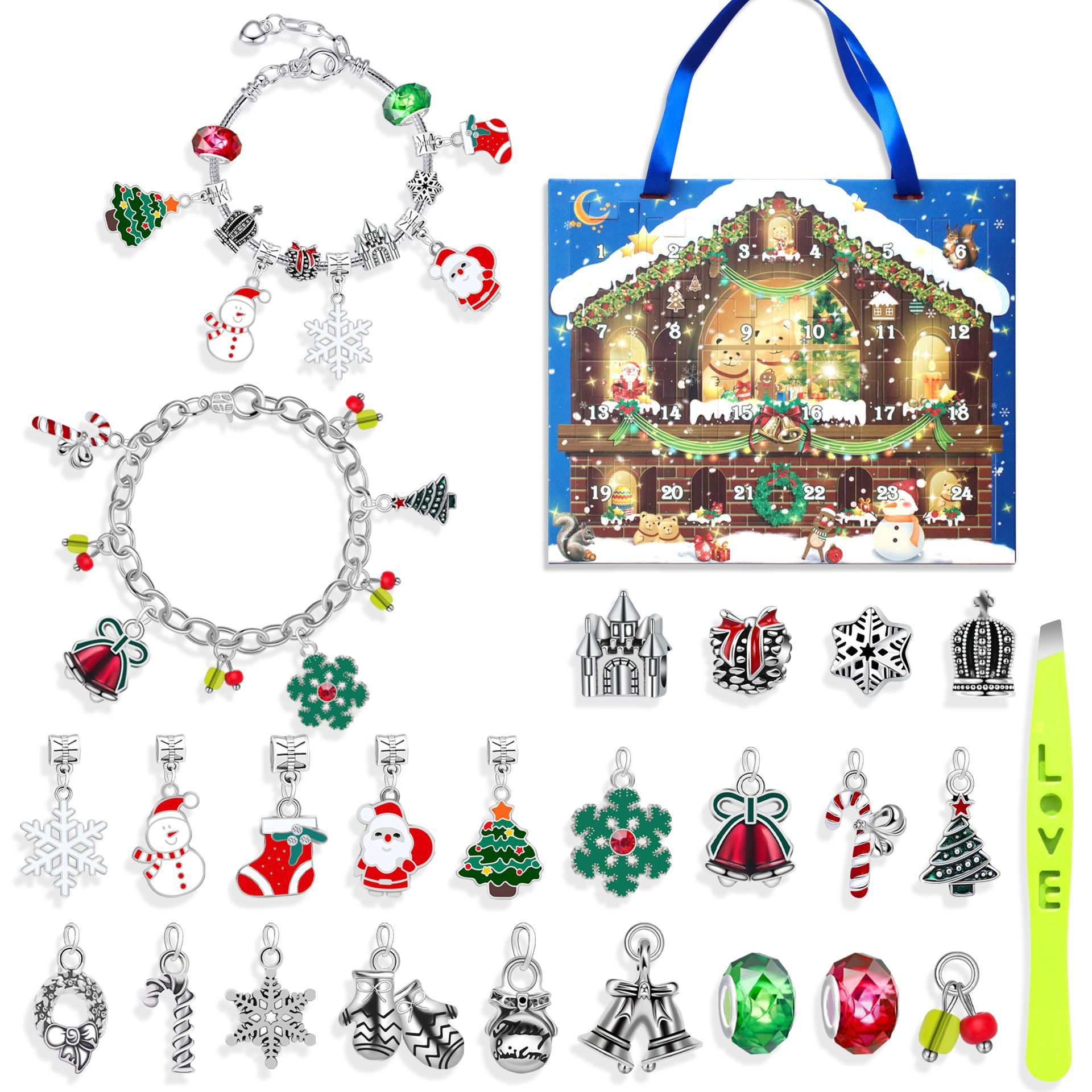 🎅🎄24-Pocket Christmas Puzzle DIY Jewelery Gift Set