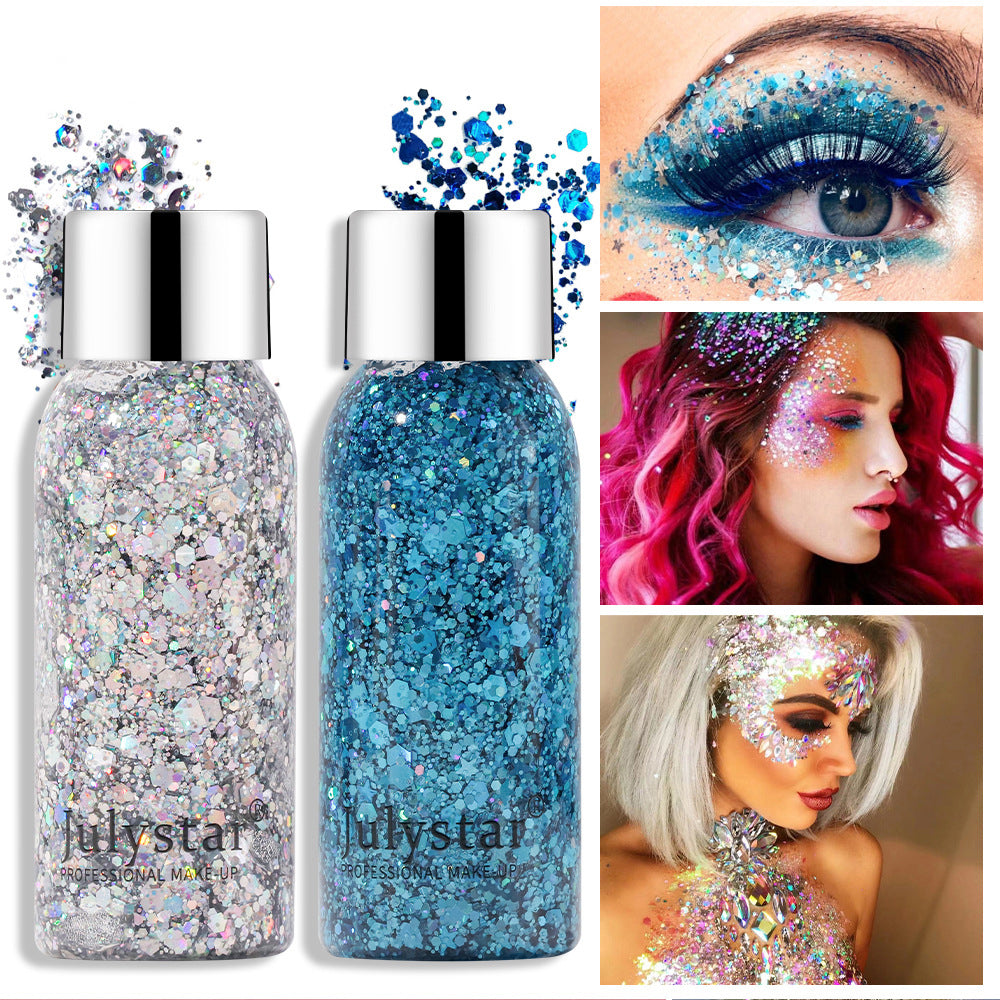 Liquid Eye Shadow Eye Glitter Body Face Glitter Gel Waterproof Long Lasting Art Flash Heart Loose Sequins Cream Festival