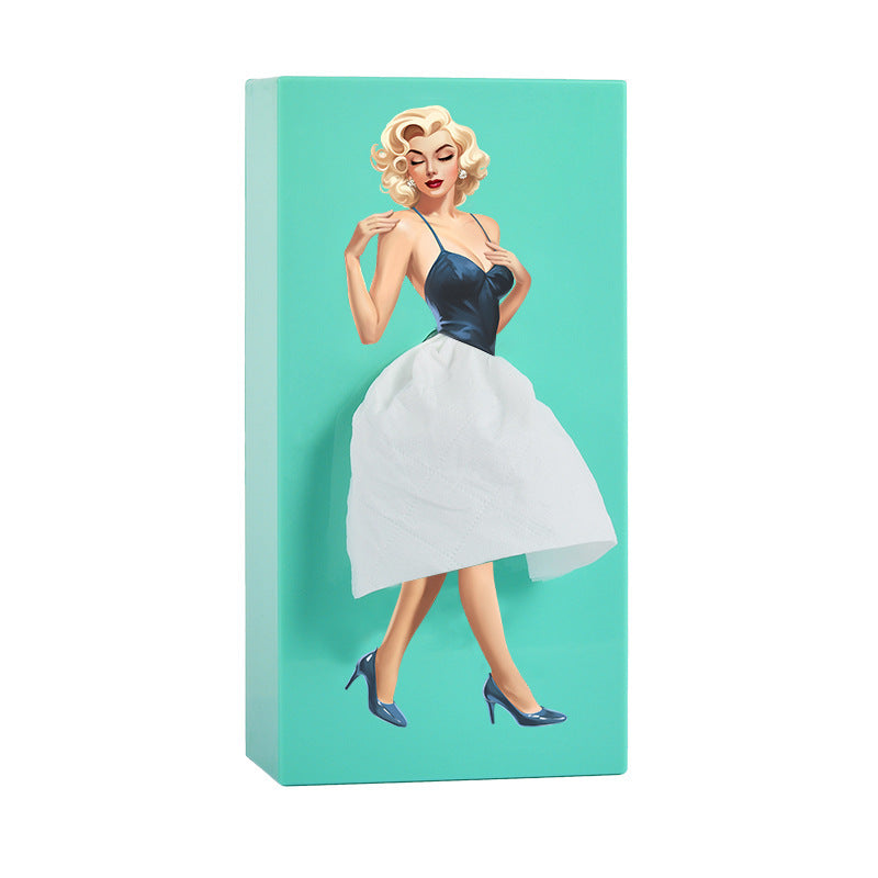 Girl's Long Skirt Tissue Box Holder Skirt Tissue Box Holder Dress Tissue Box Creative Lady Pulling Skirt Tissue Box