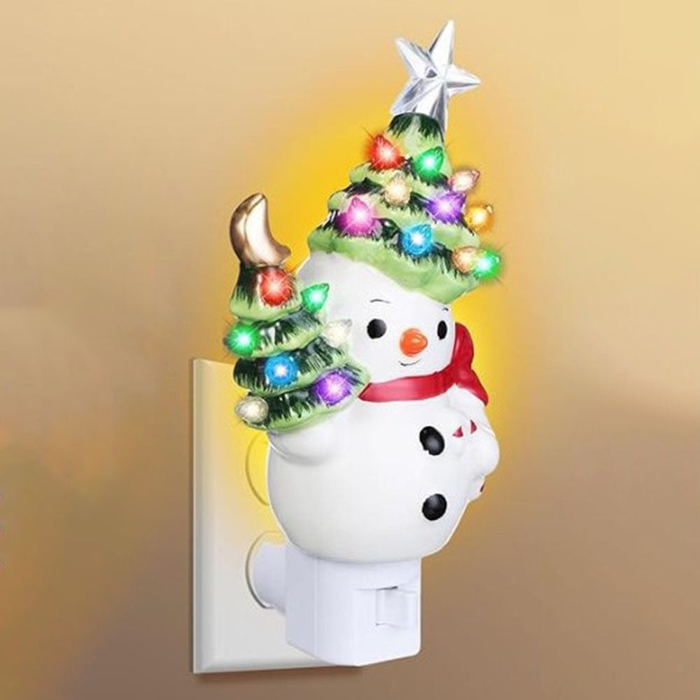 🎅⛄Ceramic Santa And Snowman LED Night Light