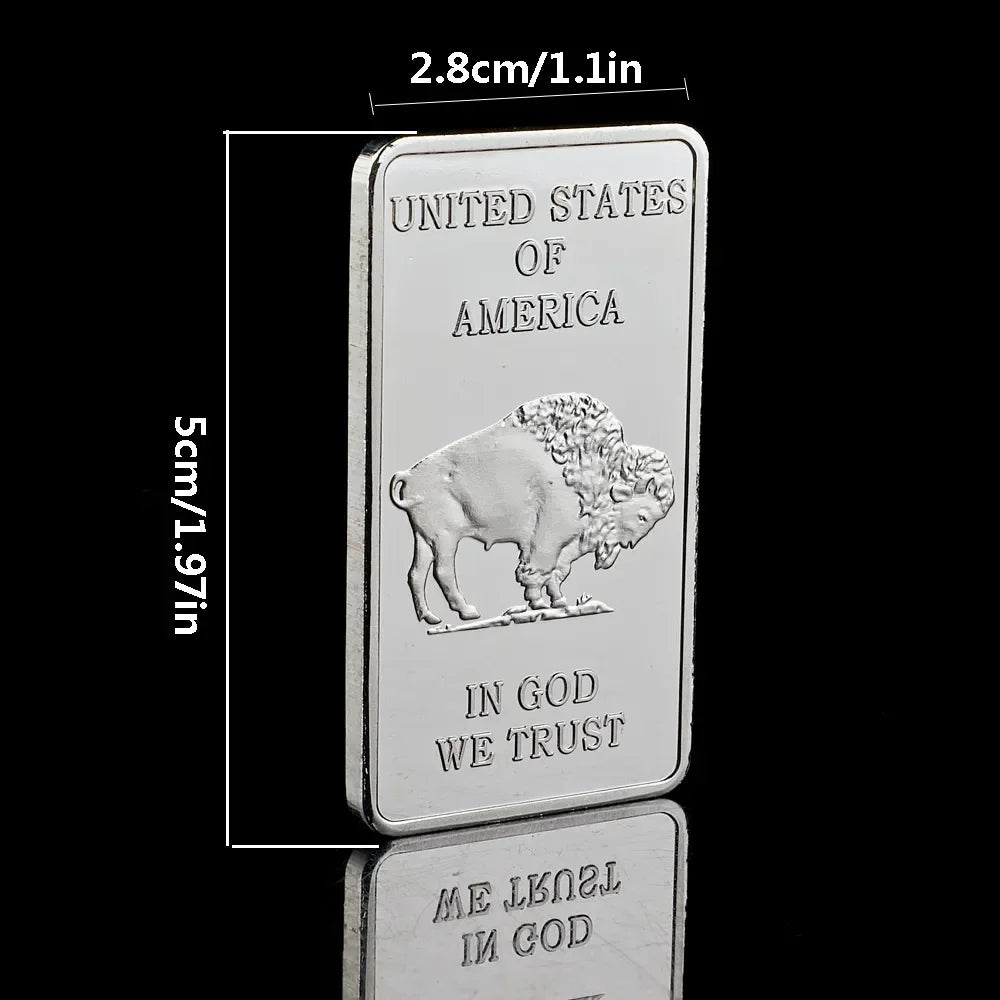 American Liberty 1OZ Value In God We Trust Fine Silver Bullion Bar US Union Souvenir Coin Gifts