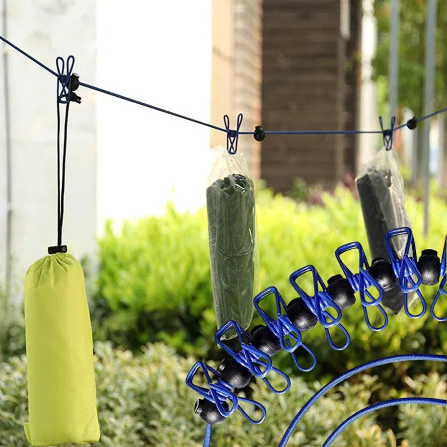 Portable Travel Clothesline With Clips