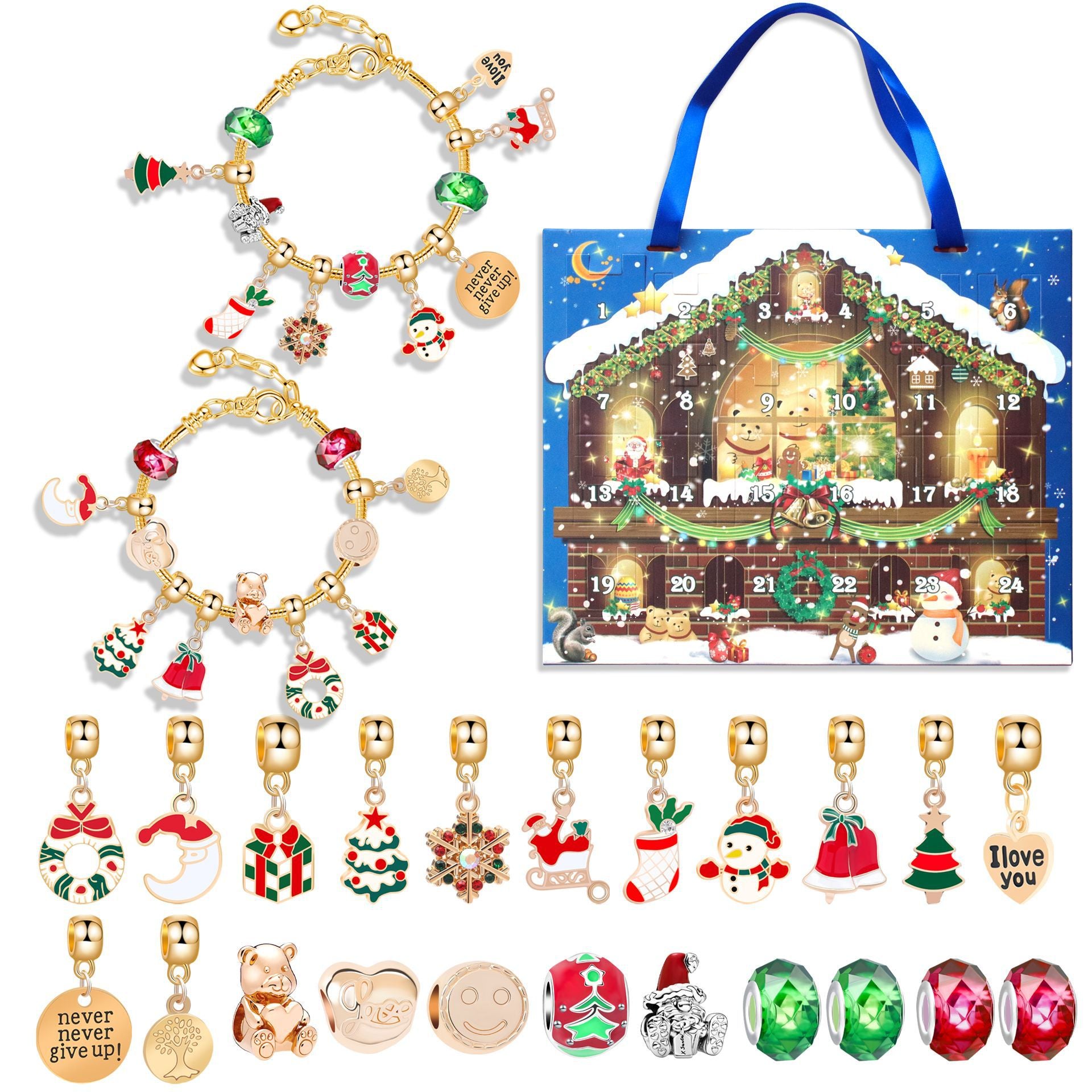 🎅🎄24-Pocket Christmas Puzzle DIY Jewelery Gift Set