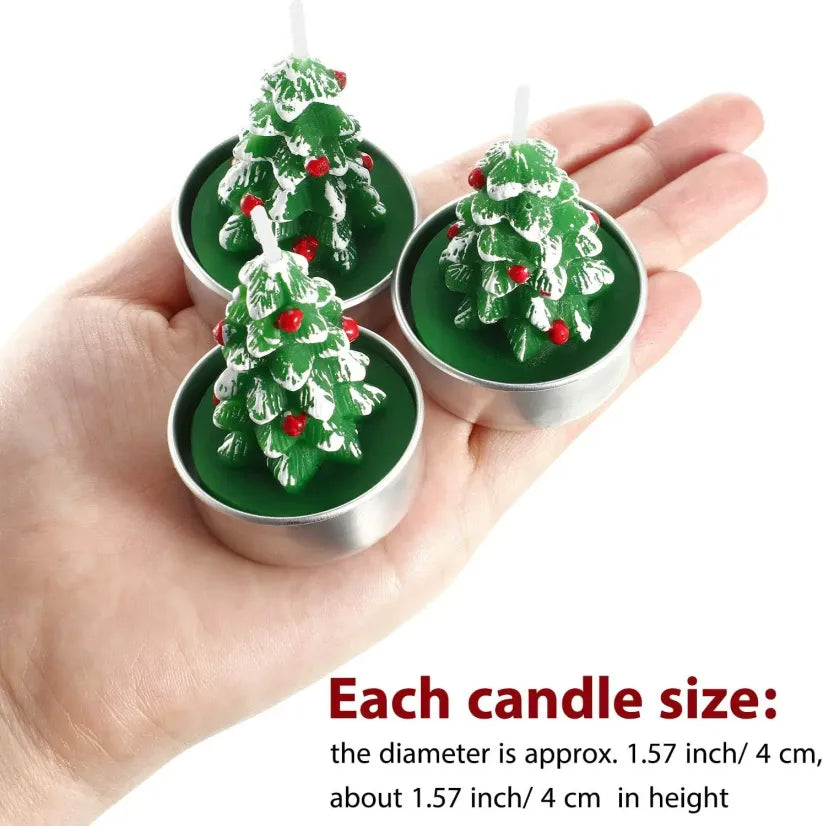 🎅🎄12 PCS Christmas Tree Tealight Candles