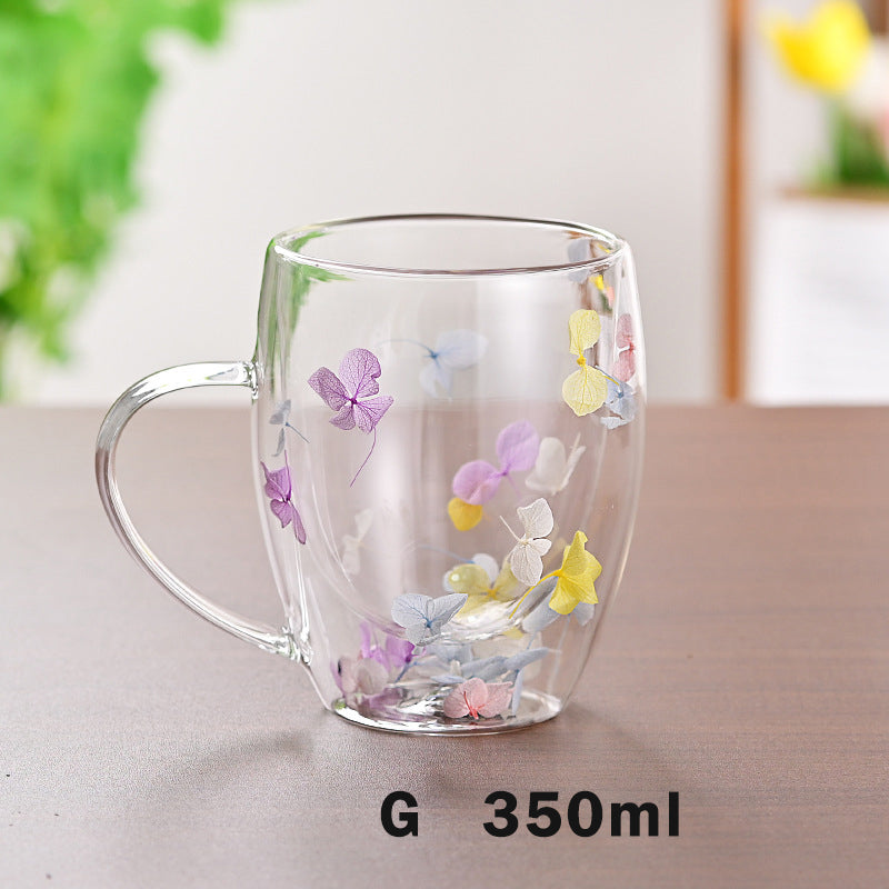 Floral Fusion: Double Wall Glass Cups