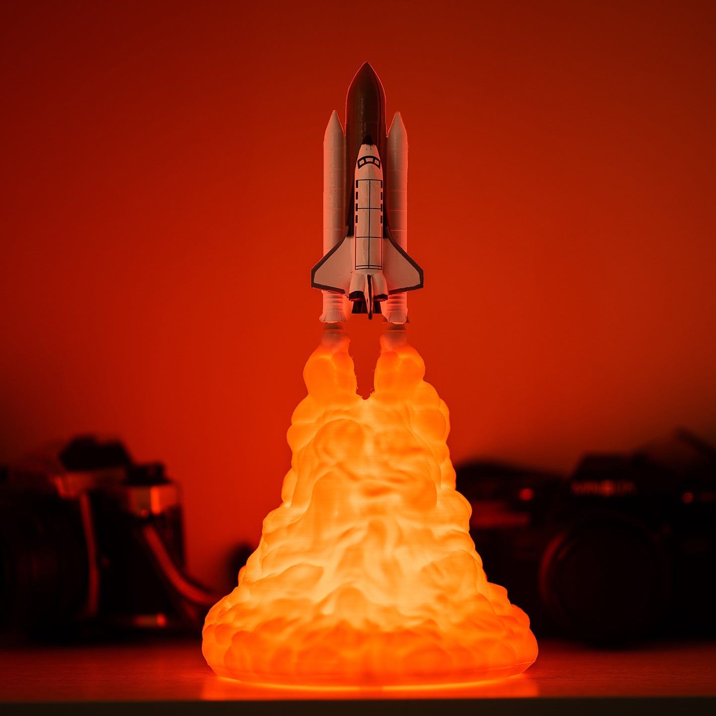 3D Print Rocket Lamp, Space Shuttle Lamp Rechargeable Night Light USB Charging Decoration Lamp