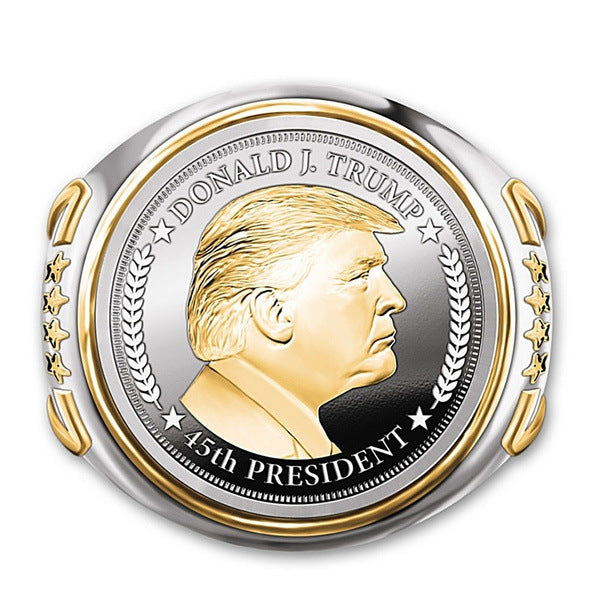 President Trump Hip Hop Two-tone Ring