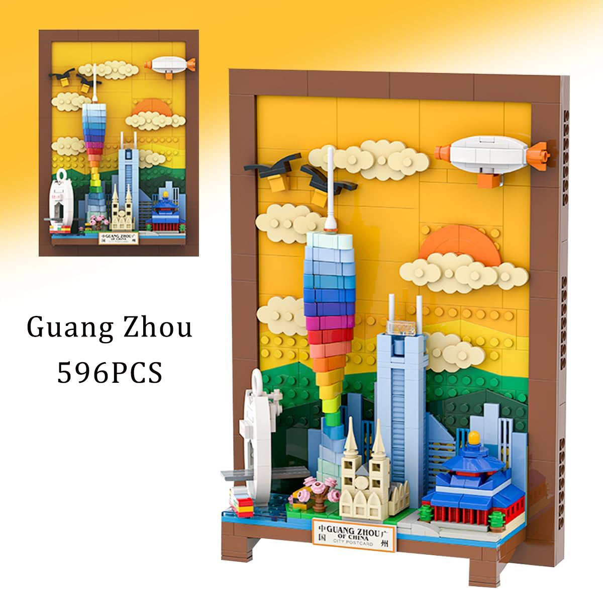 Wall Art Building Blocks Set,3D Postcard Collection Gift For Adult And Kid