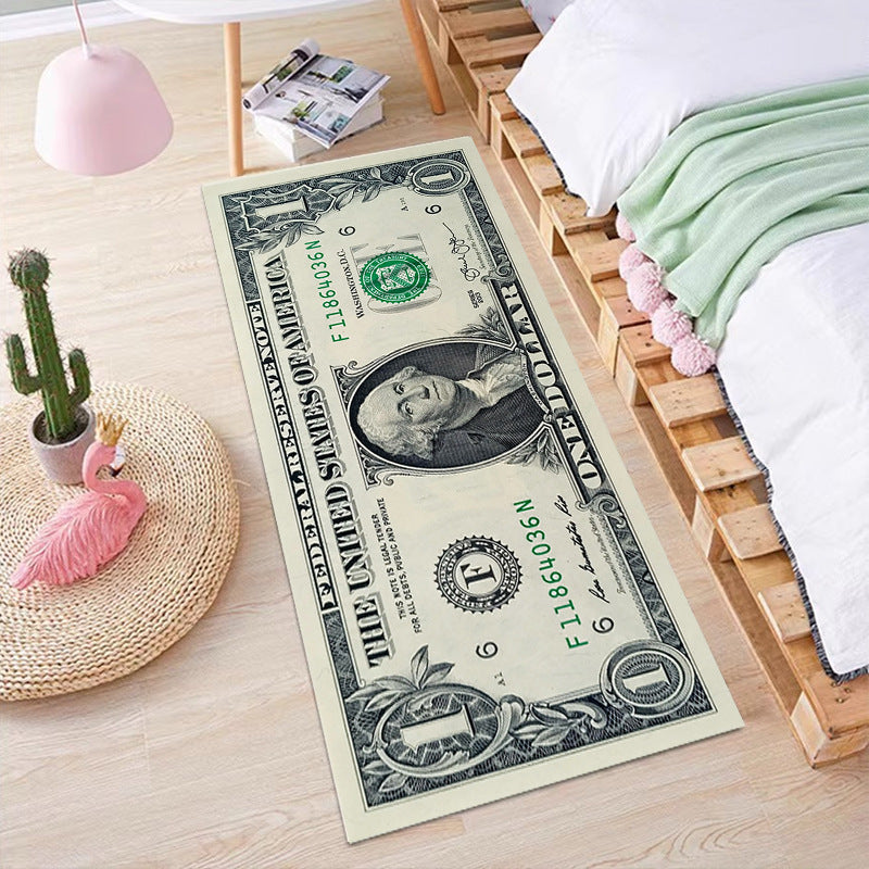 Pound Euro Dollar Carpet Hundred Dollar Bills Long Runner Rug For Hallway 100 Bill USA Throw Rug