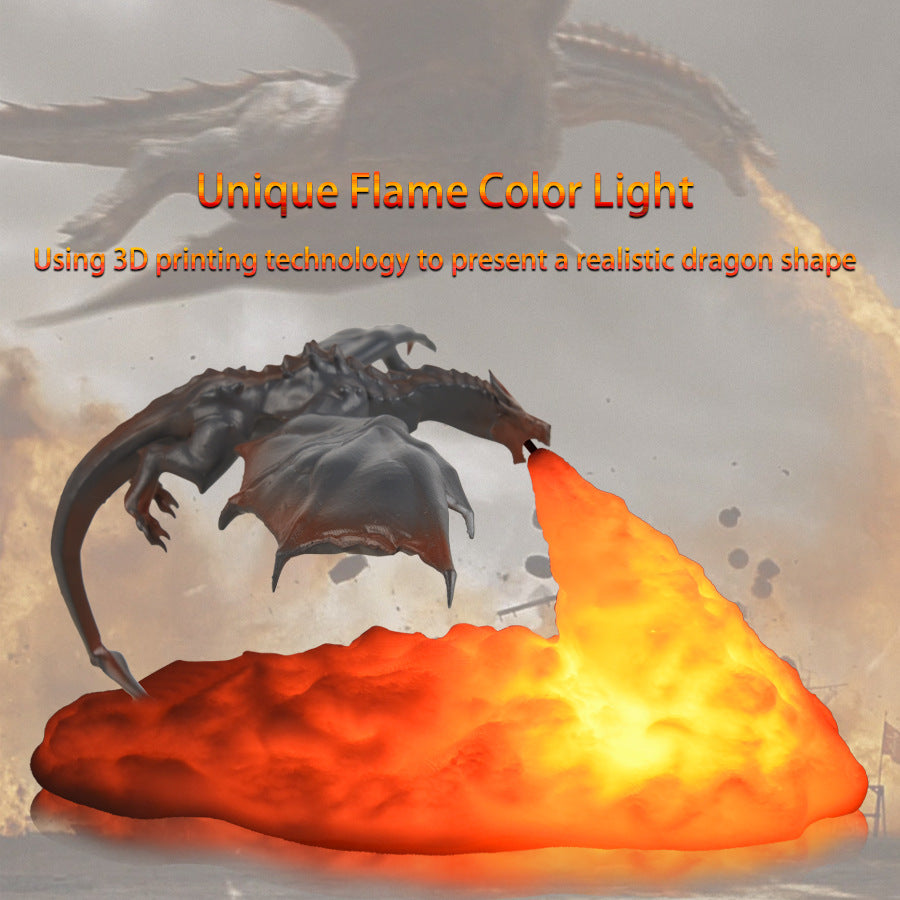 3D Printing Fire Dragon Novel And Exotic Gift Creative Product Decoration Led Night Light