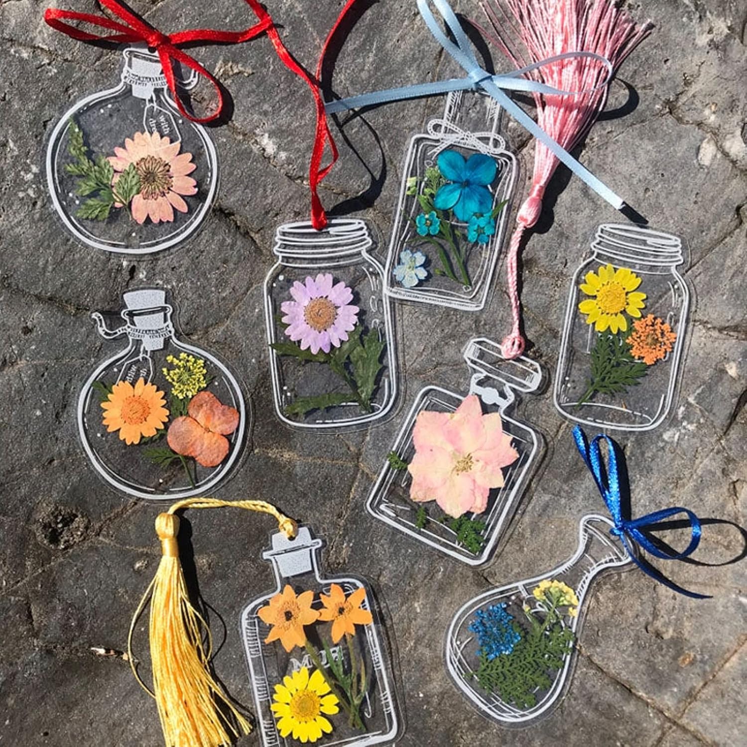 20PCS Transparent DIY Dried Flower Bookmarks