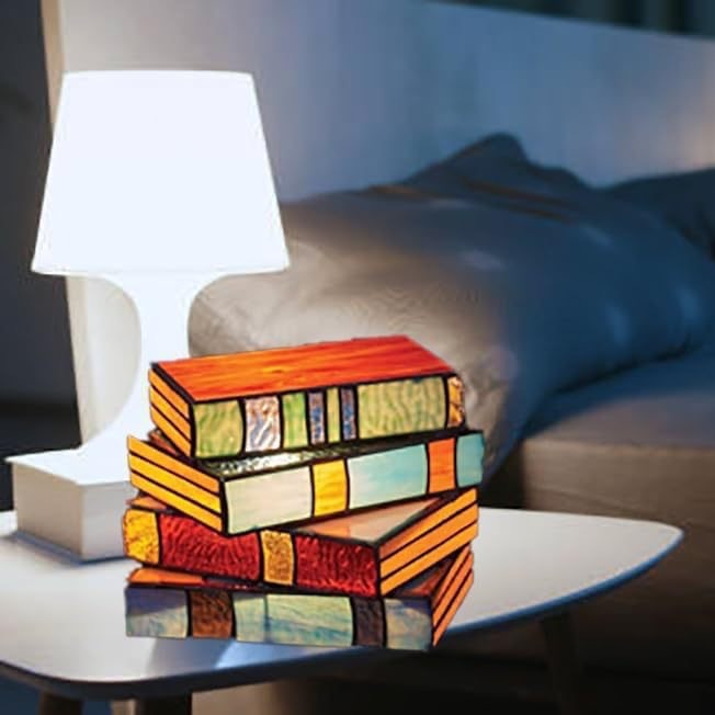 Stained Glass Stacked Books Lamp