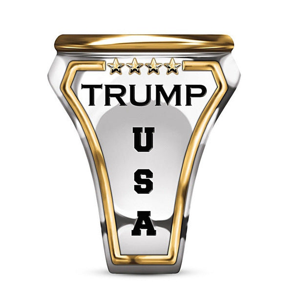 President Trump Hip Hop Two-tone Ring