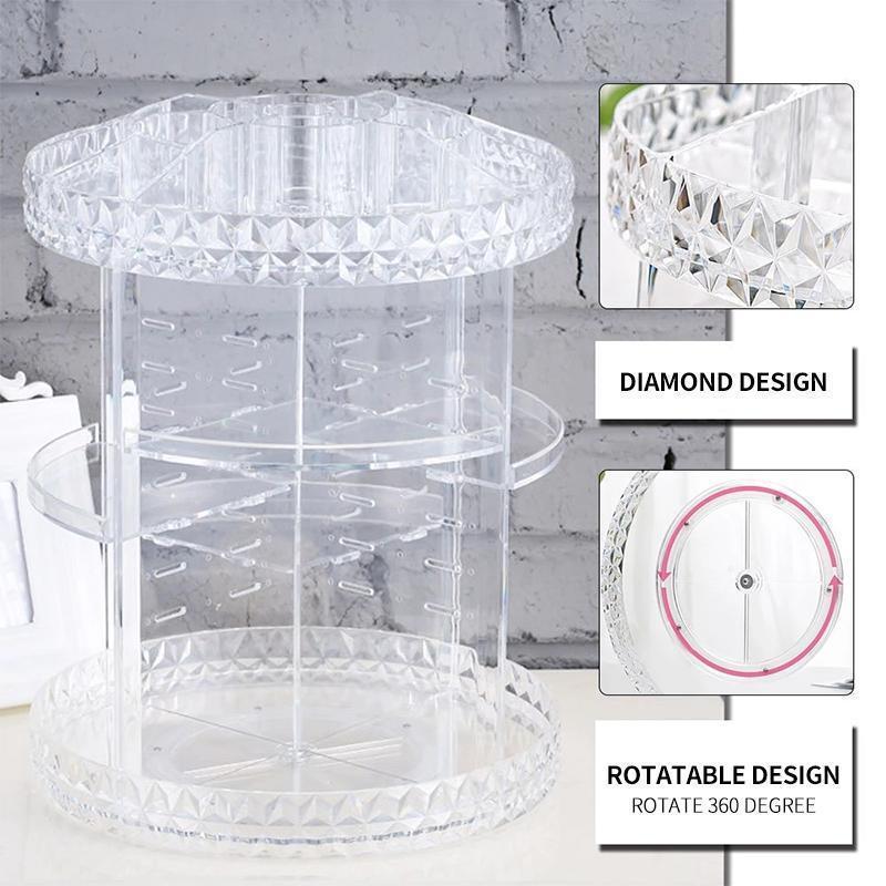 360° Rotating Crystal Cosmetic Storage Box