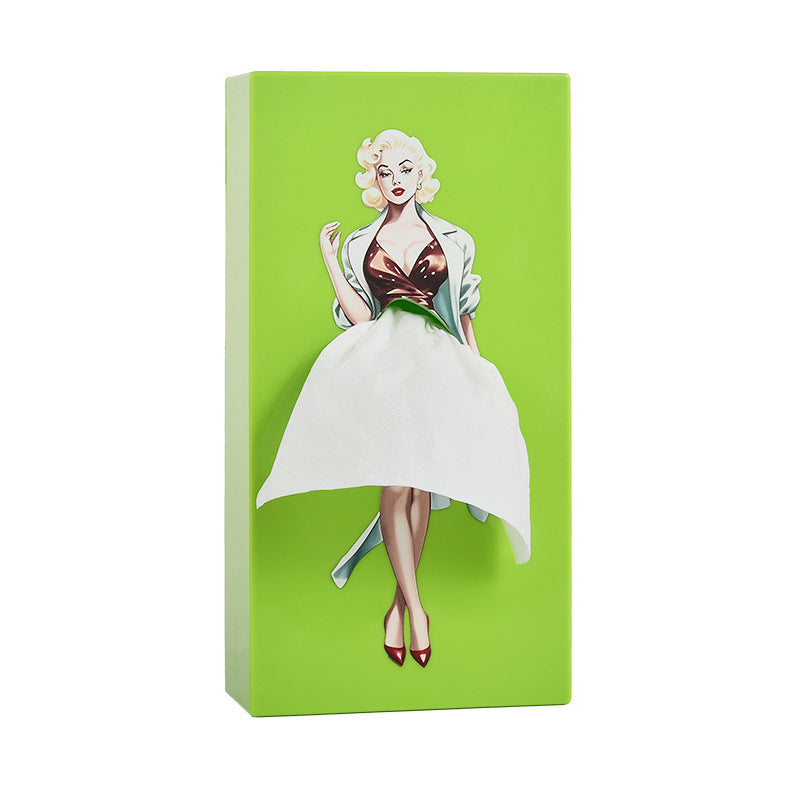 Girl's Long Skirt Tissue Box Holder Skirt Tissue Box Holder Dress Tissue Box Creative Lady Pulling Skirt Tissue Box