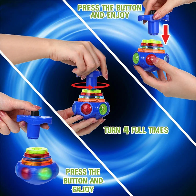 UFO Music Flashing Spinners Toy With Launcher