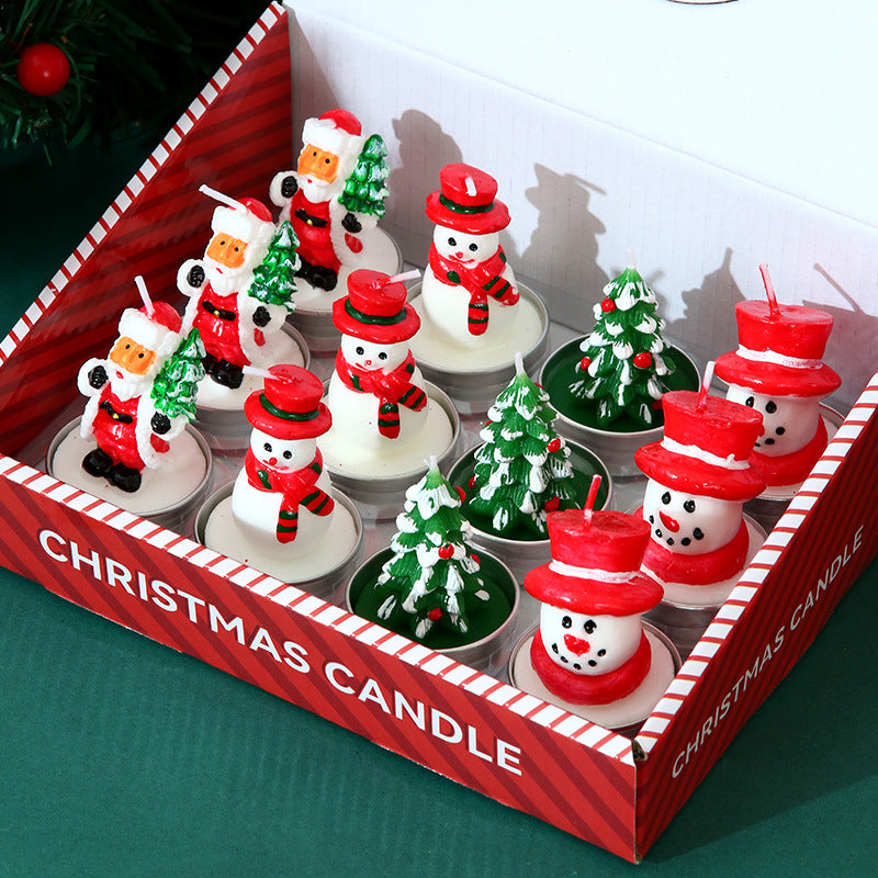 🎅🎄12 PCS Christmas Tree Tealight Candles