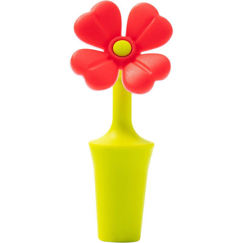 Silicone Flowers Wine Bottle Stopper, Wine Corks Saver Sealer