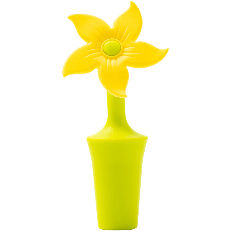 Silicone Flowers Wine Bottle Stopper, Wine Corks Saver Sealer