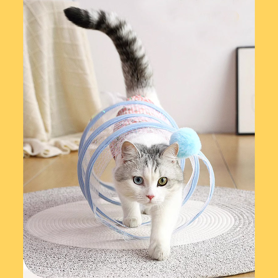 Springy Spiral Cat Tunnel S-Shape Pet Entertainment Toy