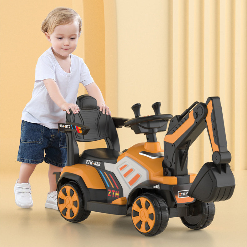 Kids Excavator,Electric Construction Tractor Drilling Bucket Electric Front Loader Excavator