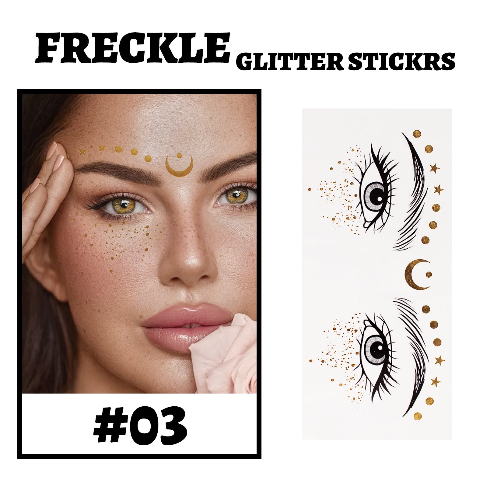 Waterproof Metallic Glitter Face Tattoo Stickers For Glitter Effect Shows And Makeup Stickers