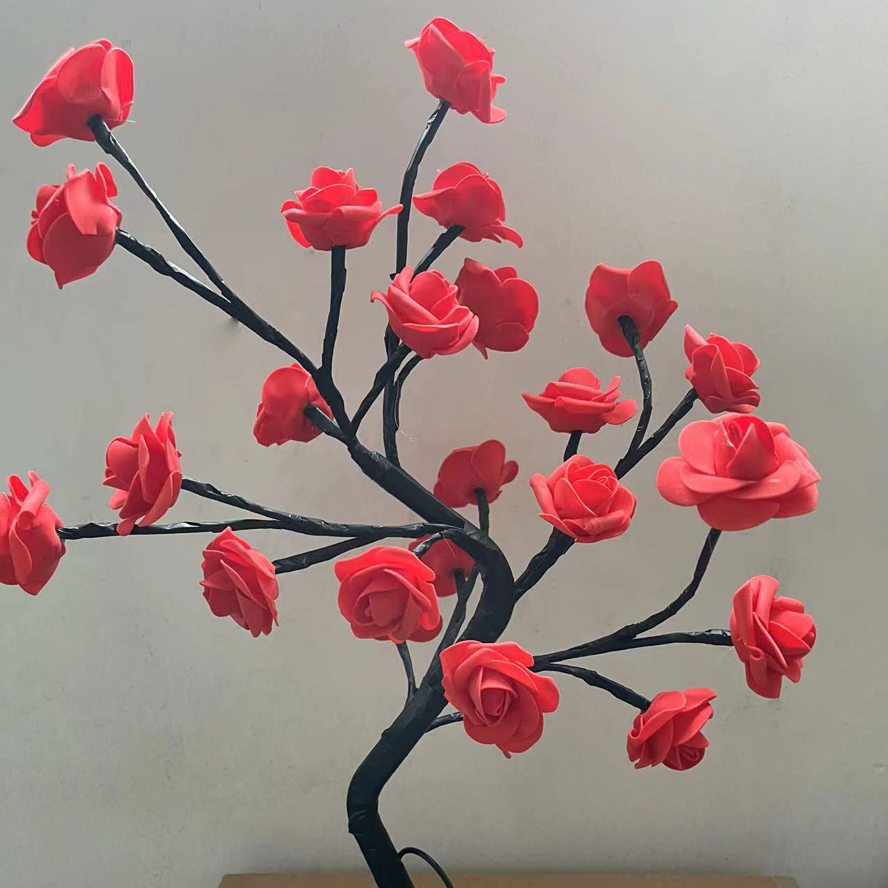 Rose Flower Tree Lamp, Led Rose Table Lamp Home Decor USB Battery Powered