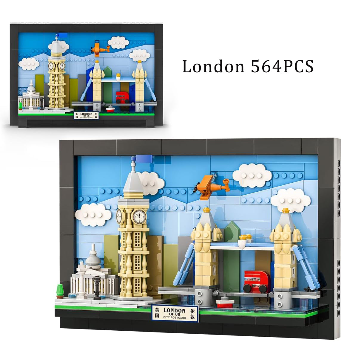 Wall Art Building Blocks Set,3D Postcard Collection Gift For Adult And Kid