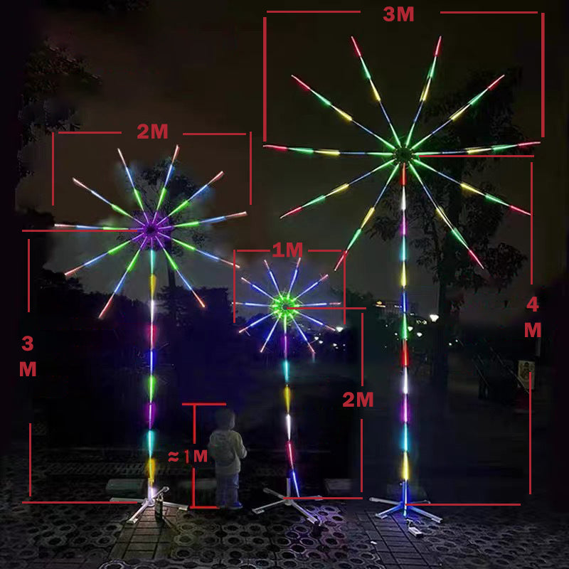 WiFi Bluetooth Smart Fireworks Led Light (Power Supply + Waterproof Stand + Base + Extension Cord)