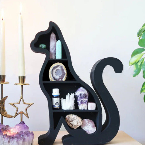 Wooden Crystal Storage Shelf