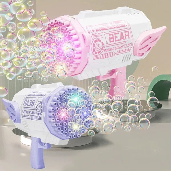 80-Hole Bubble Gun Angel Wing Style With Colorful Led Lights