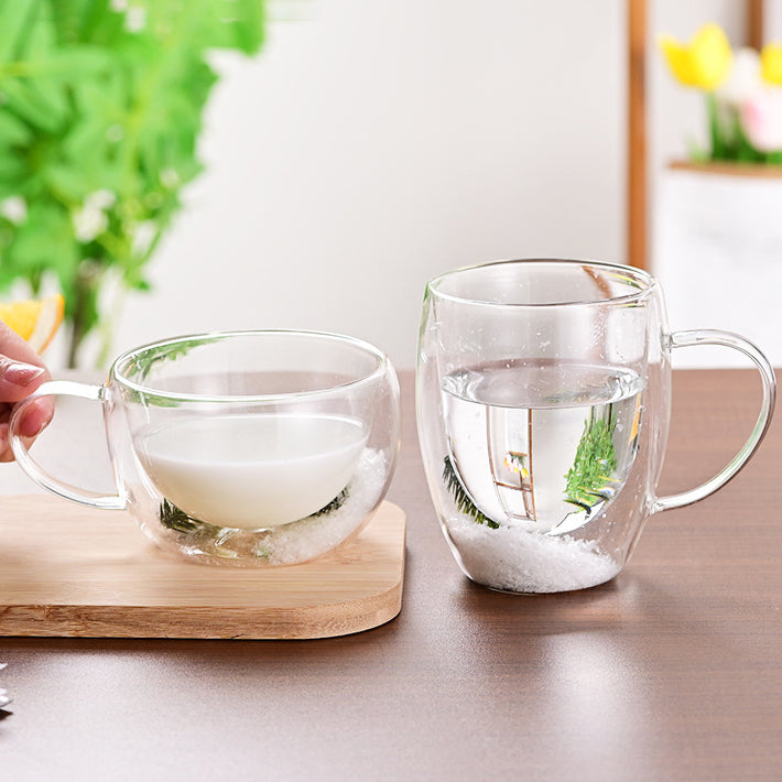 Floral Fusion: Double Wall Glass Cups