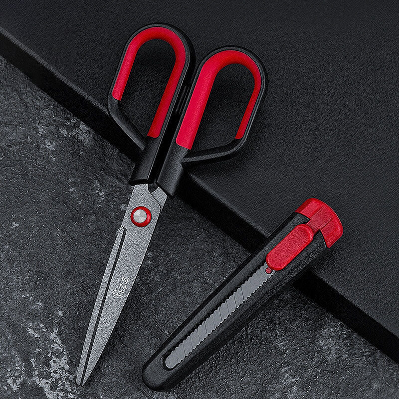 2 In 1 Scissors And Utility Knife Set