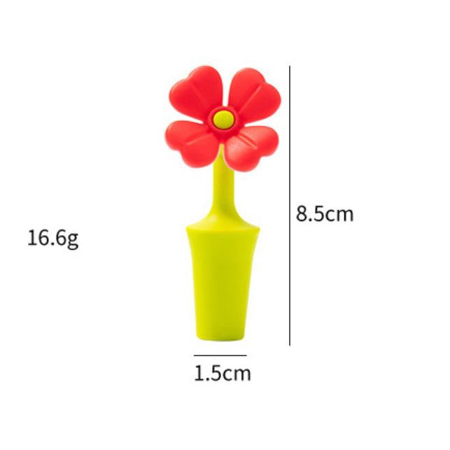 Silicone Flowers Wine Bottle Stopper, Wine Corks Saver Sealer