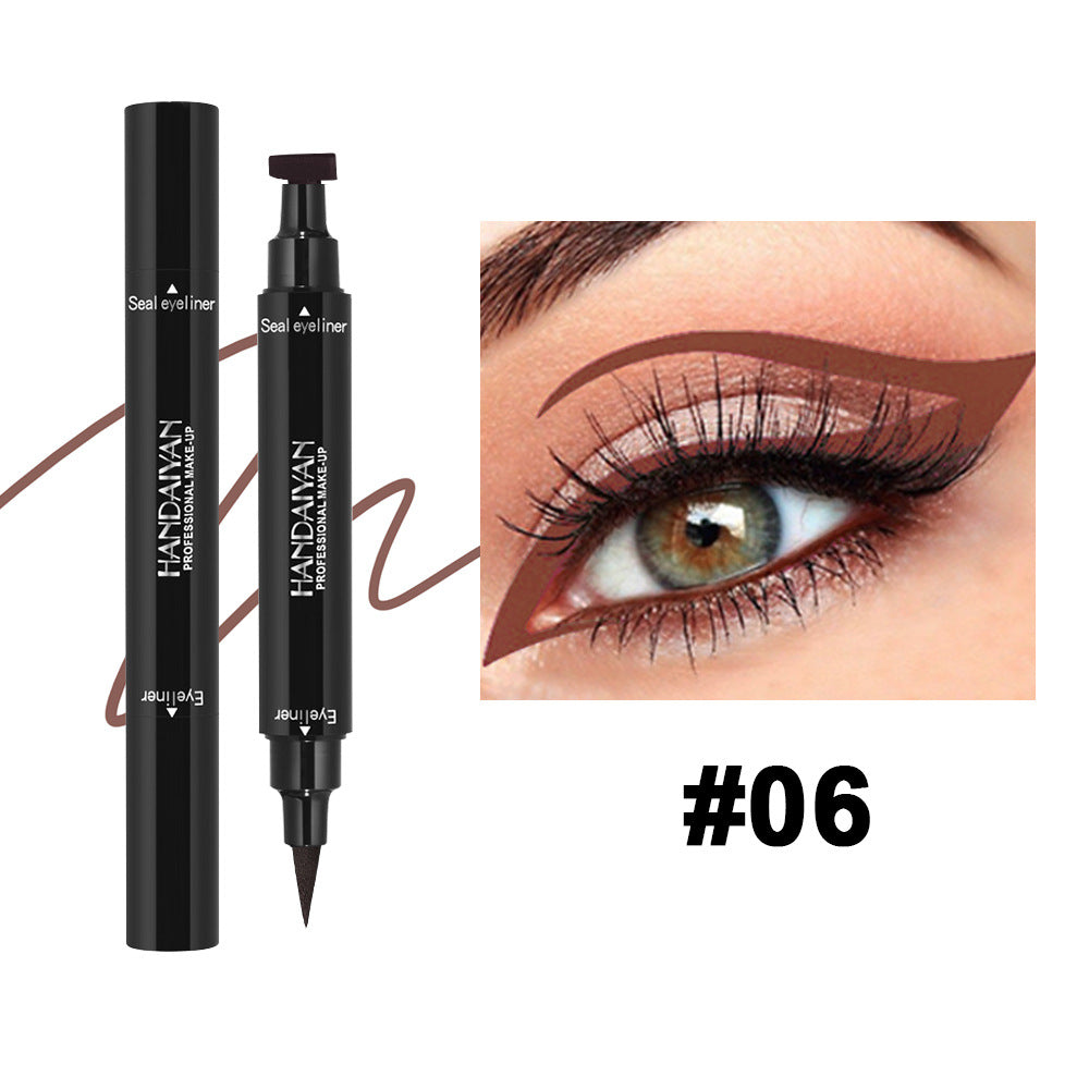 2 In 1 Waterproof Double Head Triangle Stamp Eyeliner