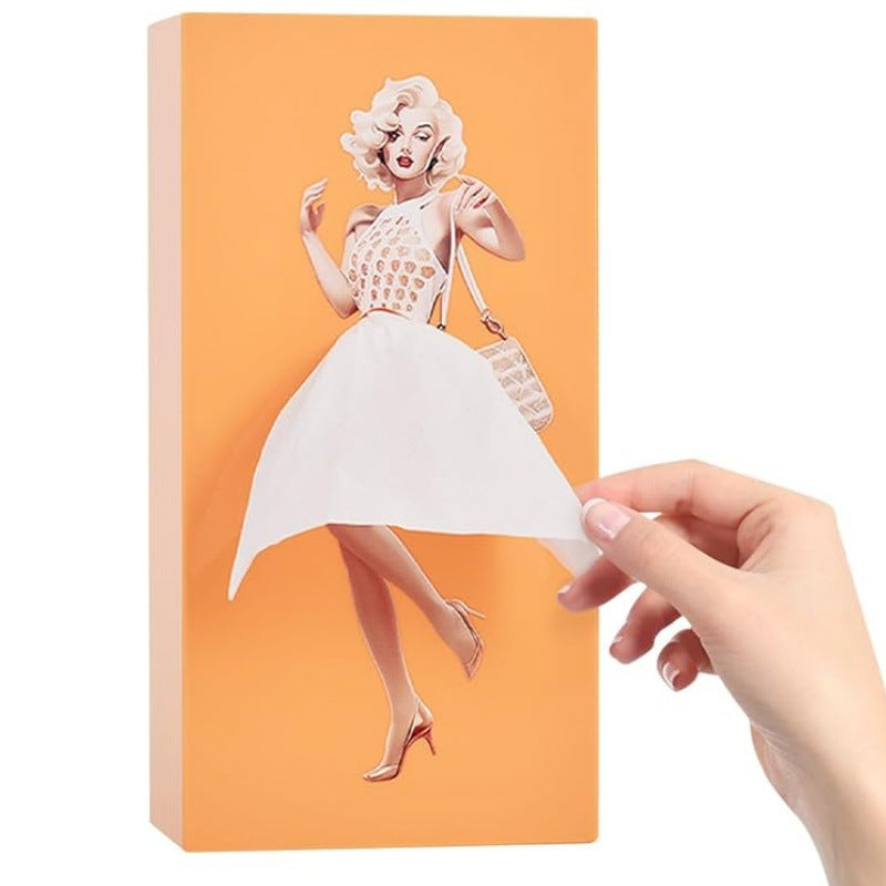 Girl's Long Skirt Tissue Box Holder Skirt Tissue Box Holder Dress Tissue Box Creative Lady Pulling Skirt Tissue Box