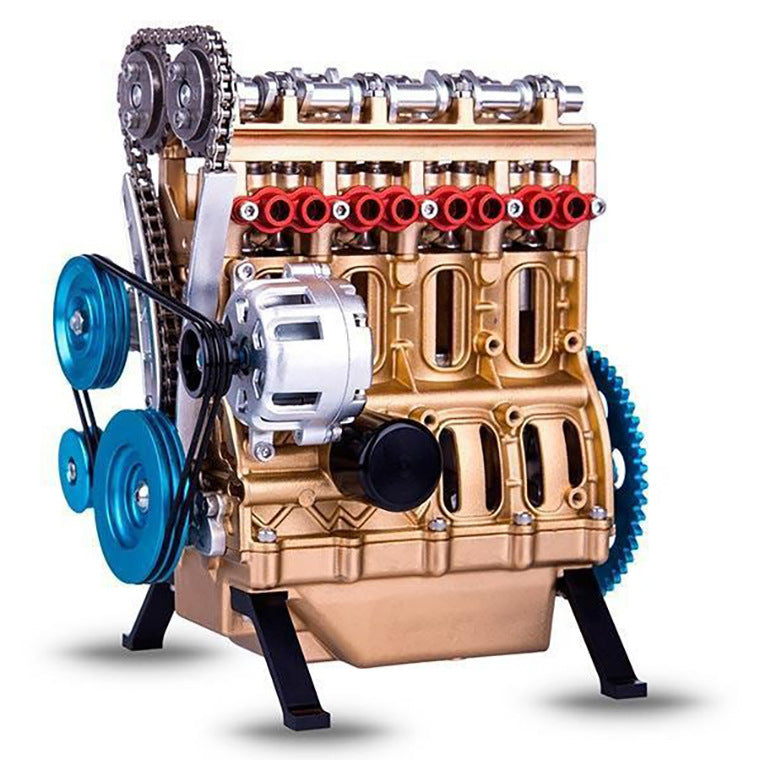 Teching 3D Assembly Adult 300+pcs Car Engine Model Toys Mini Inline 4 Cylinders Engine Education