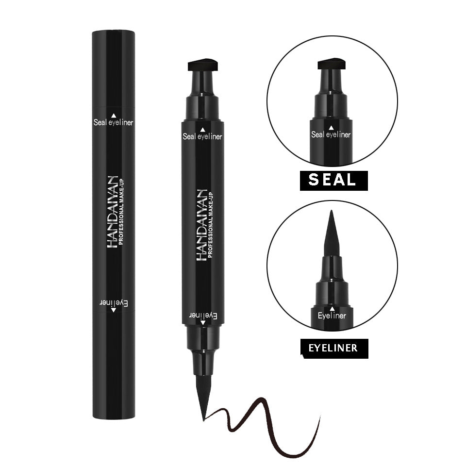 2 In 1 Waterproof Double Head Triangle Stamp Eyeliner