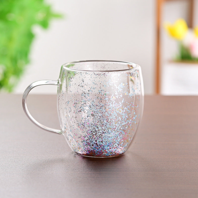 Floral Fusion: Double Wall Glass Cups