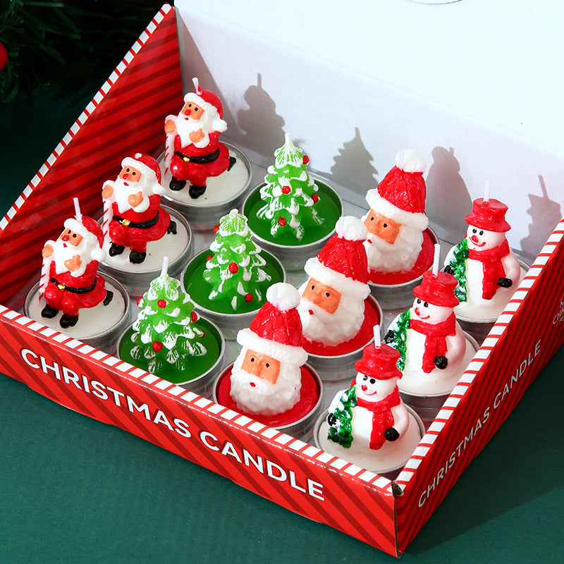 🎅🎄12 PCS Christmas Tree Tealight Candles