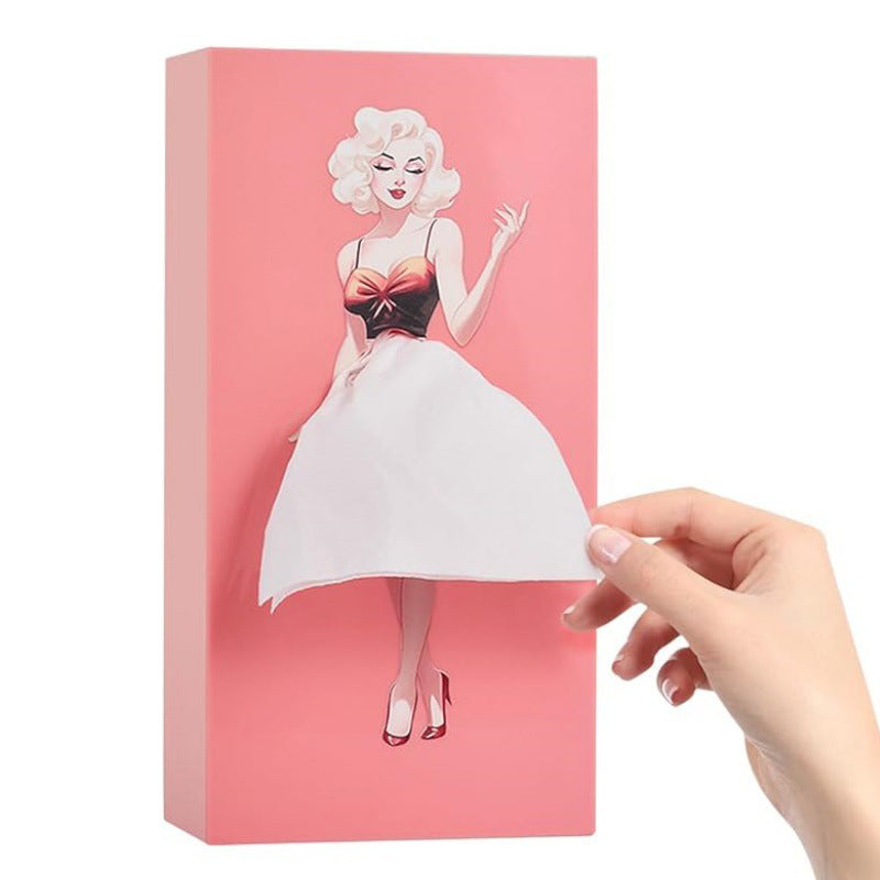 Girl's Long Skirt Tissue Box Holder Skirt Tissue Box Holder Dress Tissue Box Creative Lady Pulling Skirt Tissue Box