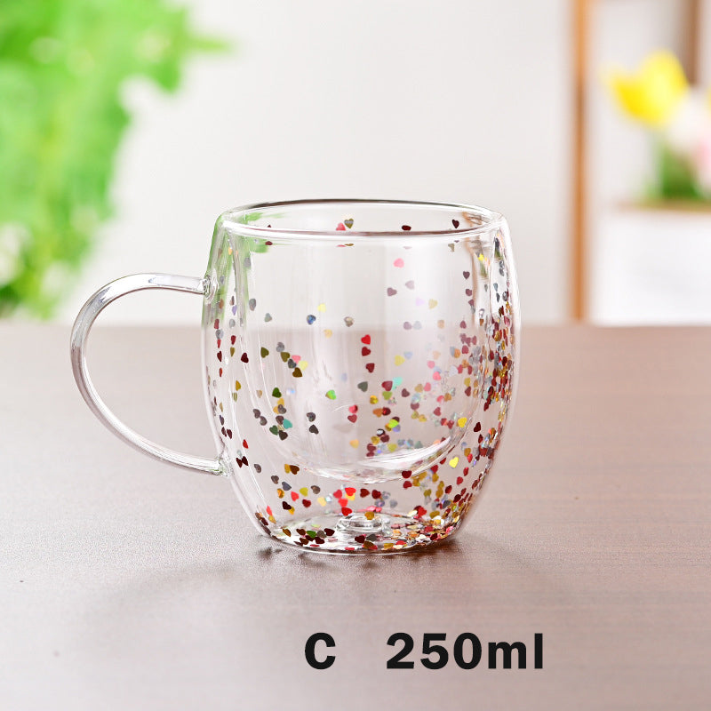 Floral Fusion: Double Wall Glass Cups