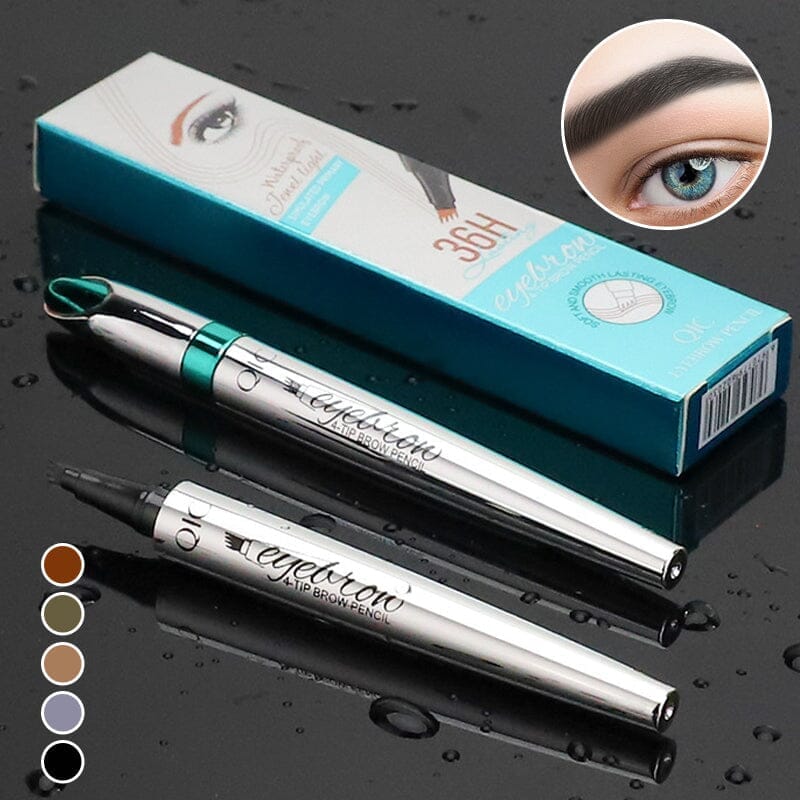 3D Waterproof Microblading Eyebrow Pen 4 Fork Tip Tattoo Pencil(FREE GIFTS)