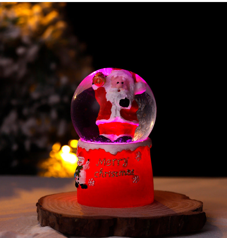 Santa Claus Snowman Crystal Glass Ball Gift Box