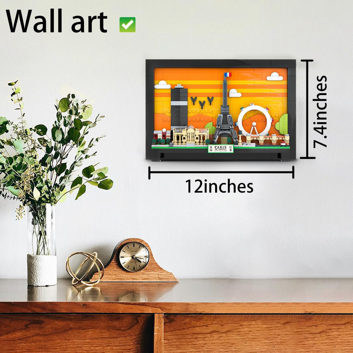 Wall Art Building Blocks Set,3D Postcard Collection Gift For Adult And Kid