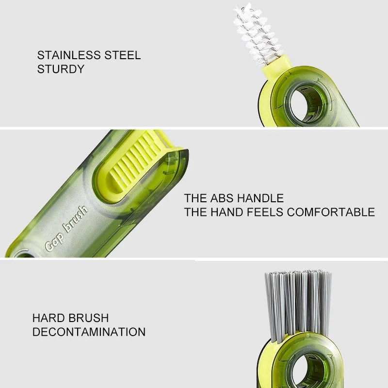 3 In 1 Cleaning Brush Multifunctional Bottle Gap Cleaner Brush