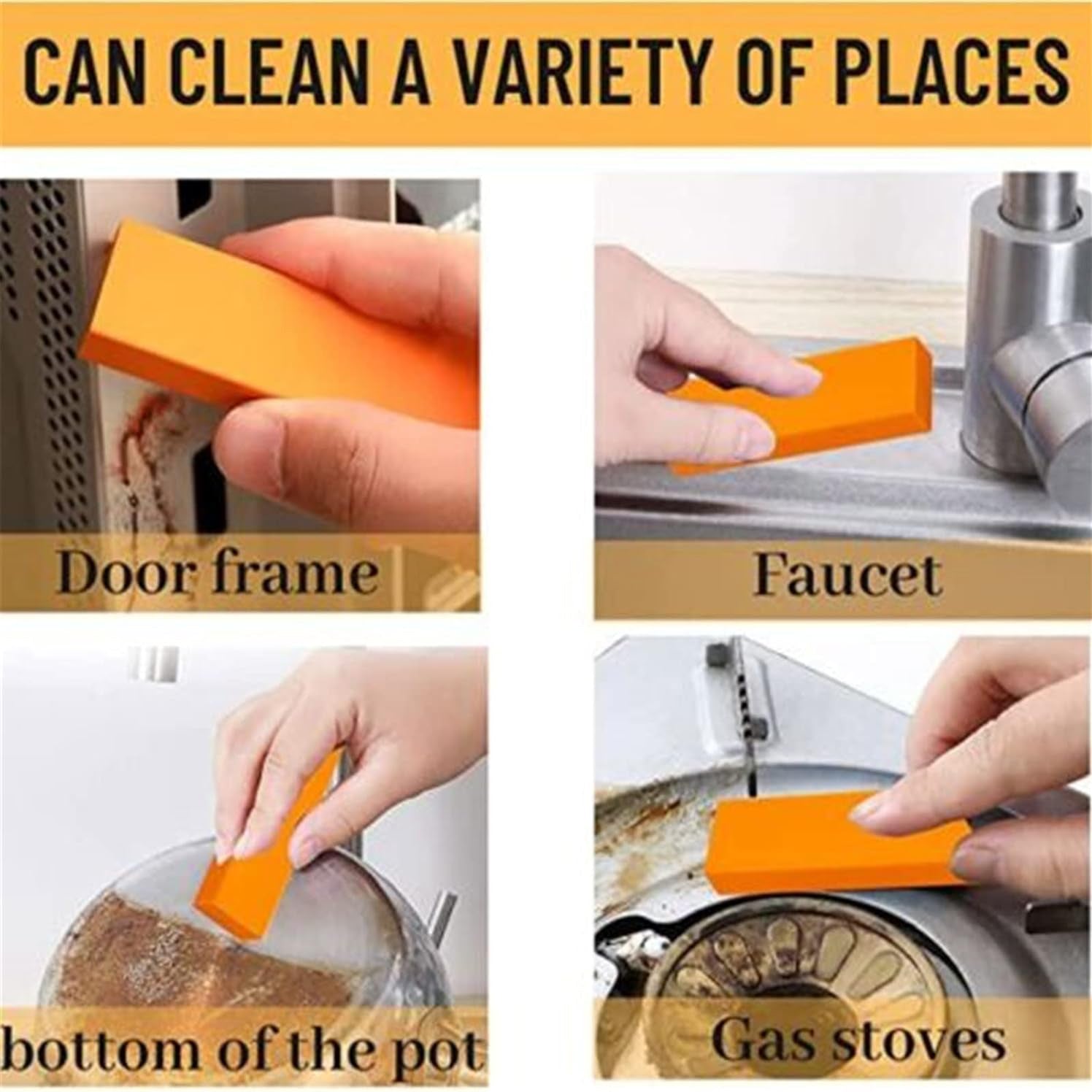 Stainless Steel Stain Eraser,Reusable Dry- Wet Eraser Kitchen Cleaning Tool