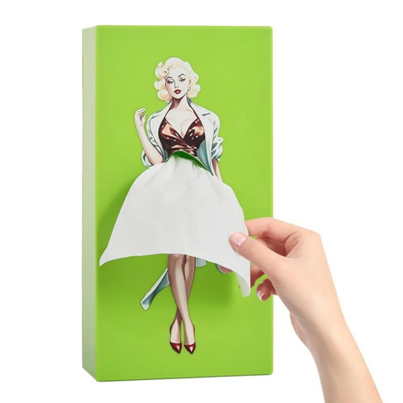 Girl's Long Skirt Tissue Box Holder Skirt Tissue Box Holder Dress Tissue Box Creative Lady Pulling Skirt Tissue Box