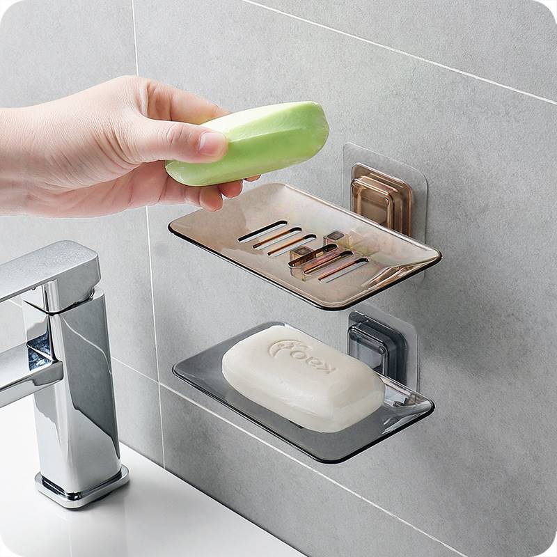 Punch-Free Transparent Drainable Soap Holder